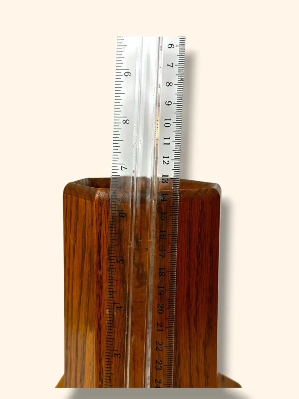 Handcrafted Octagonal Wooden Holder With Rich Grain Finish 6.5